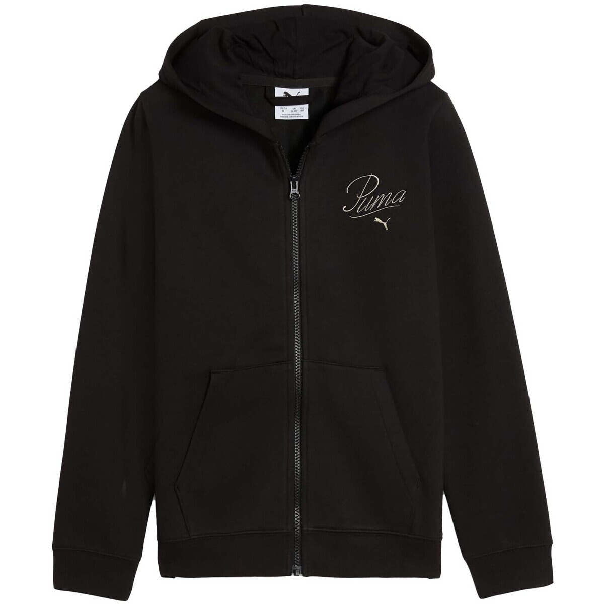 Puma  Ess Script Full-Zip Hoodie Fl G  Černá