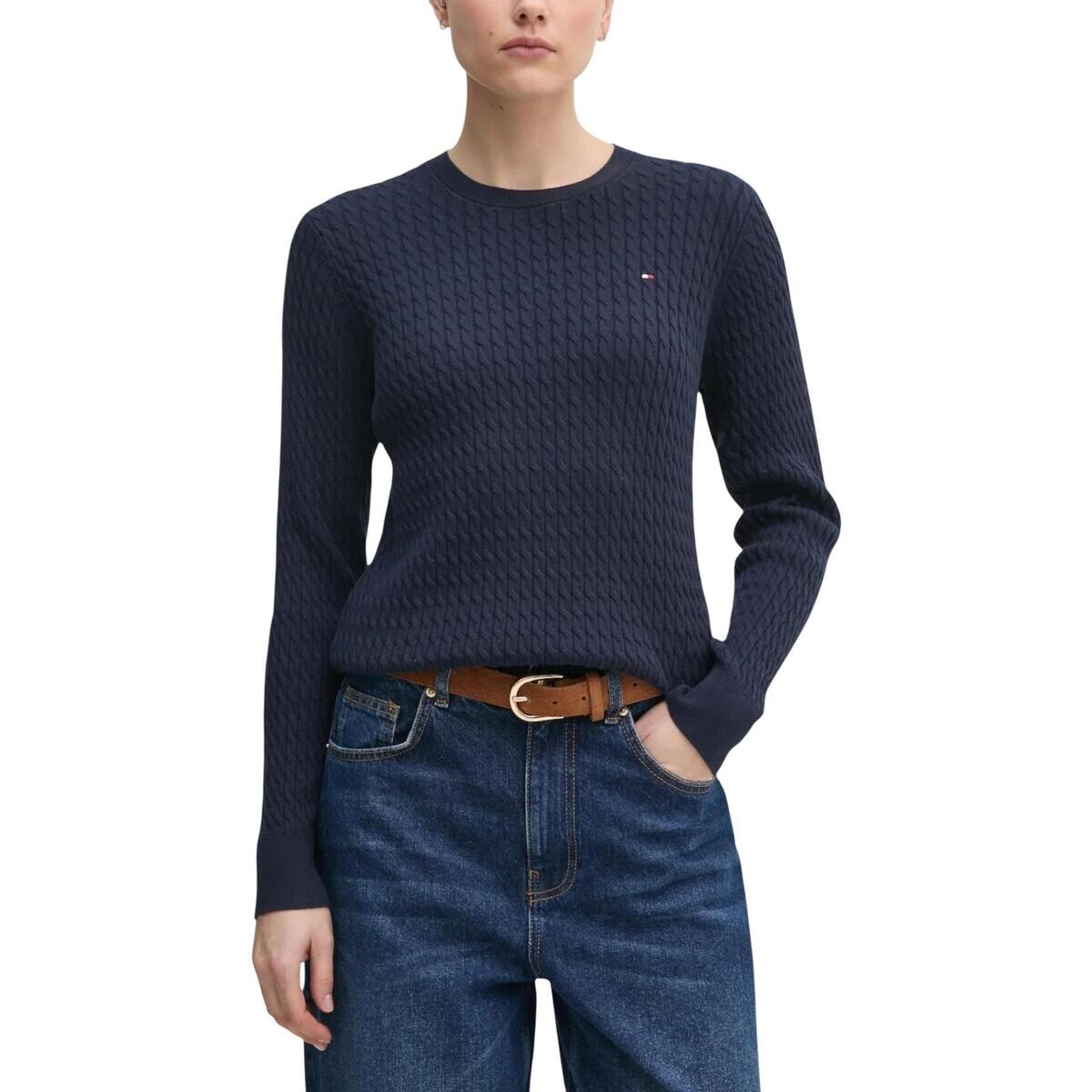 Tommy Hilfiger  CO CABLE FINE GG C-N WW0WW44993  Modrá