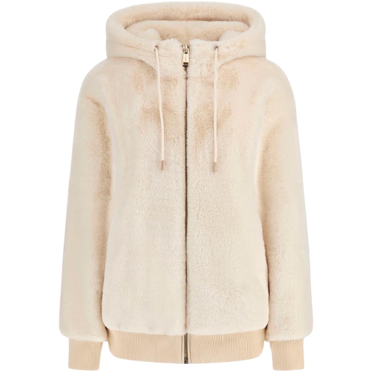 Guess  LUCREZIA FAUX FUR LOGO JACKET W5BL66 W3890  Bílá