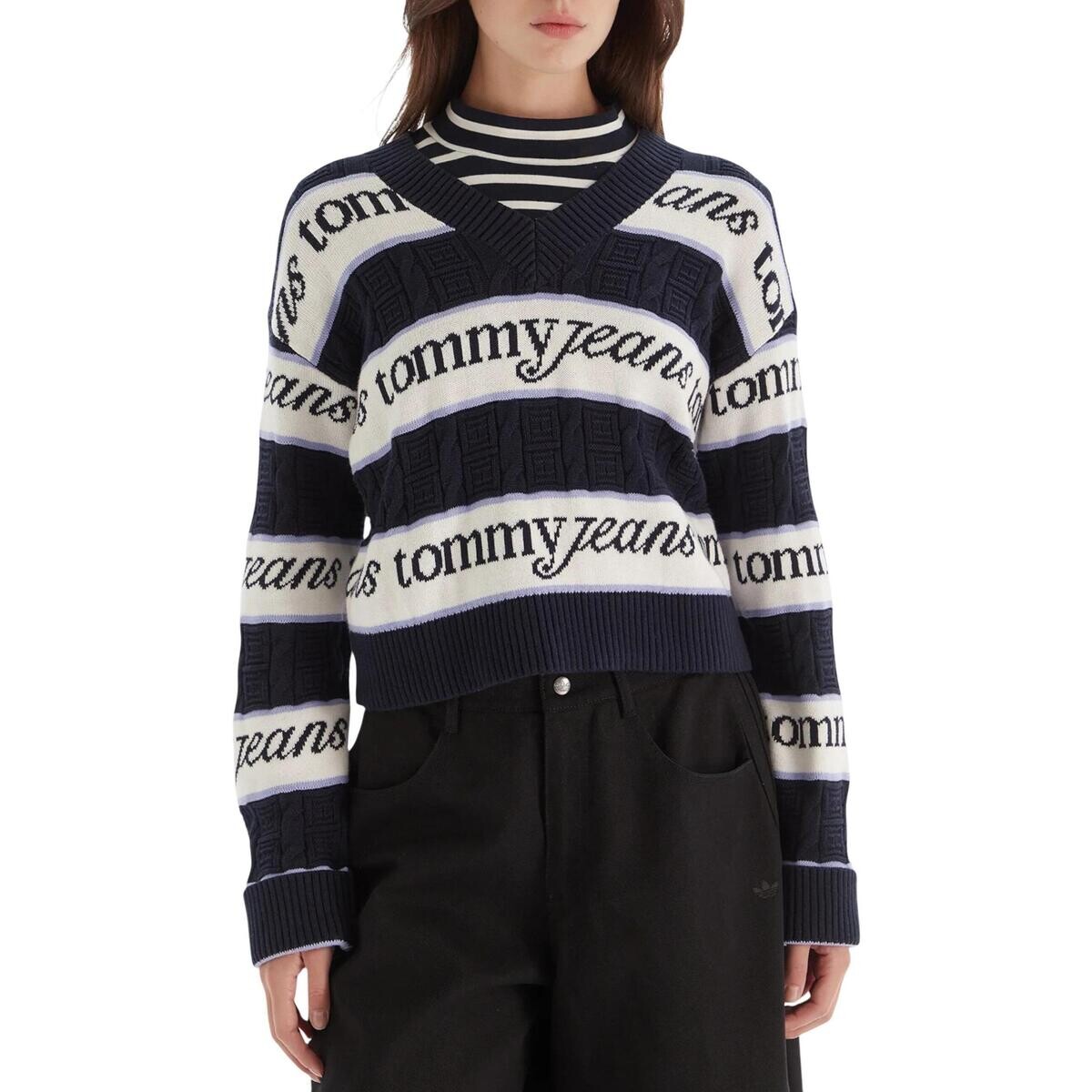 Tommy Hilfiger  TJW STRIPE LOGO SWEA DW0DW21682  Modrá