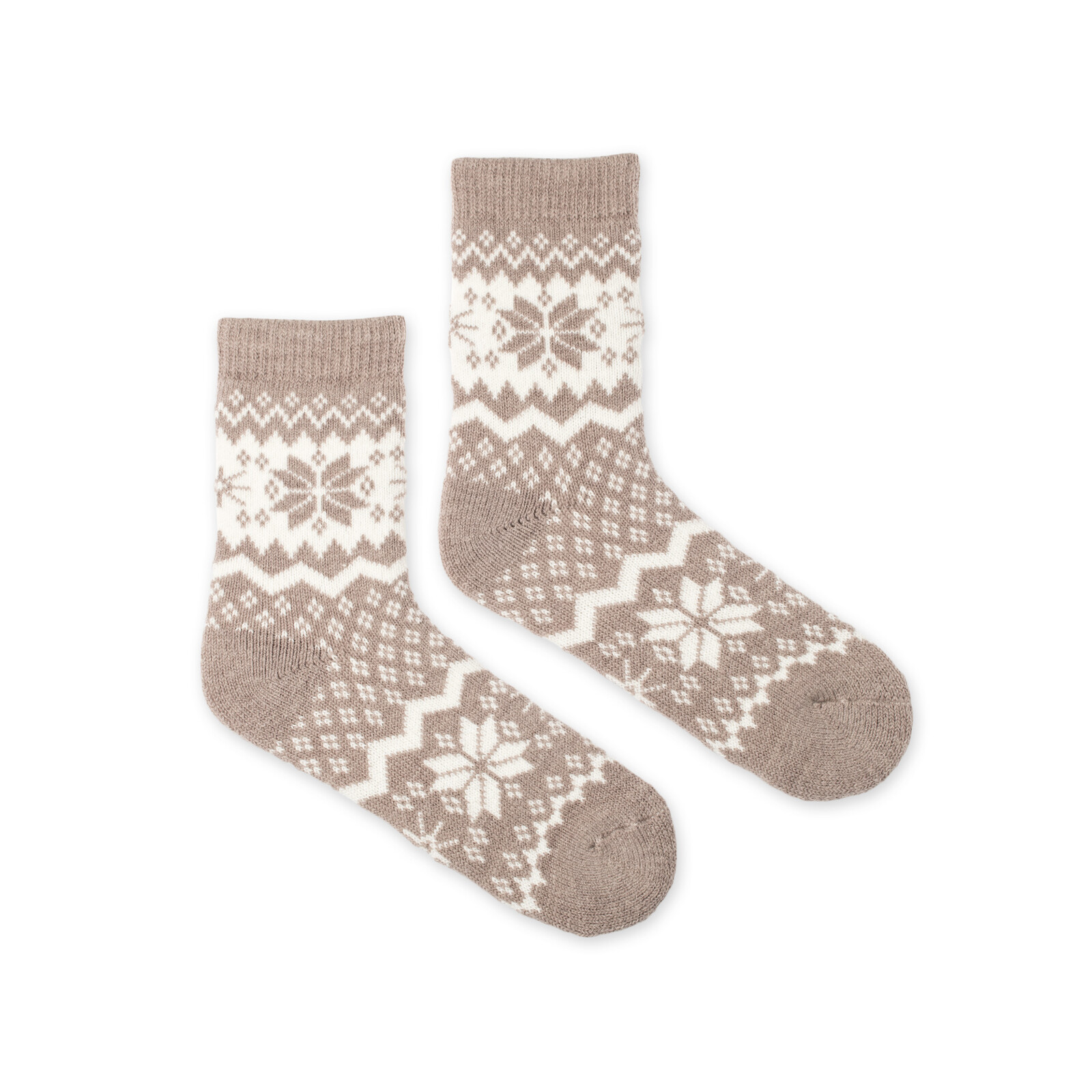 Dětské vlněné ponožky Vlnáč Sněhová vločka béžové