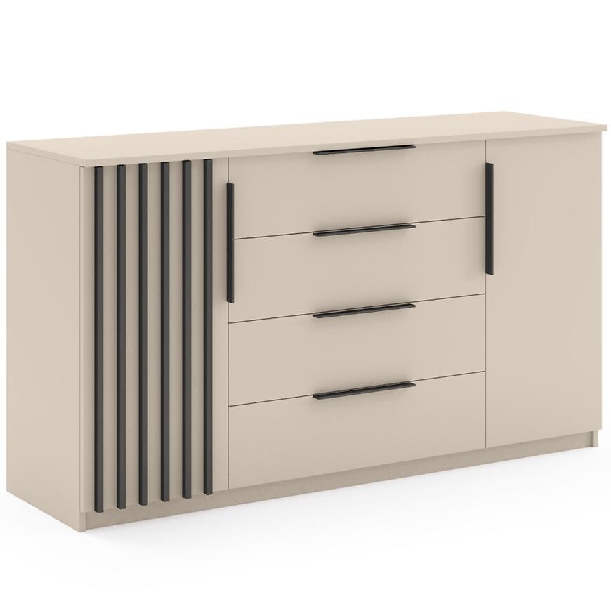 Komoda Torino II kašmír/lamela černá160x89x48