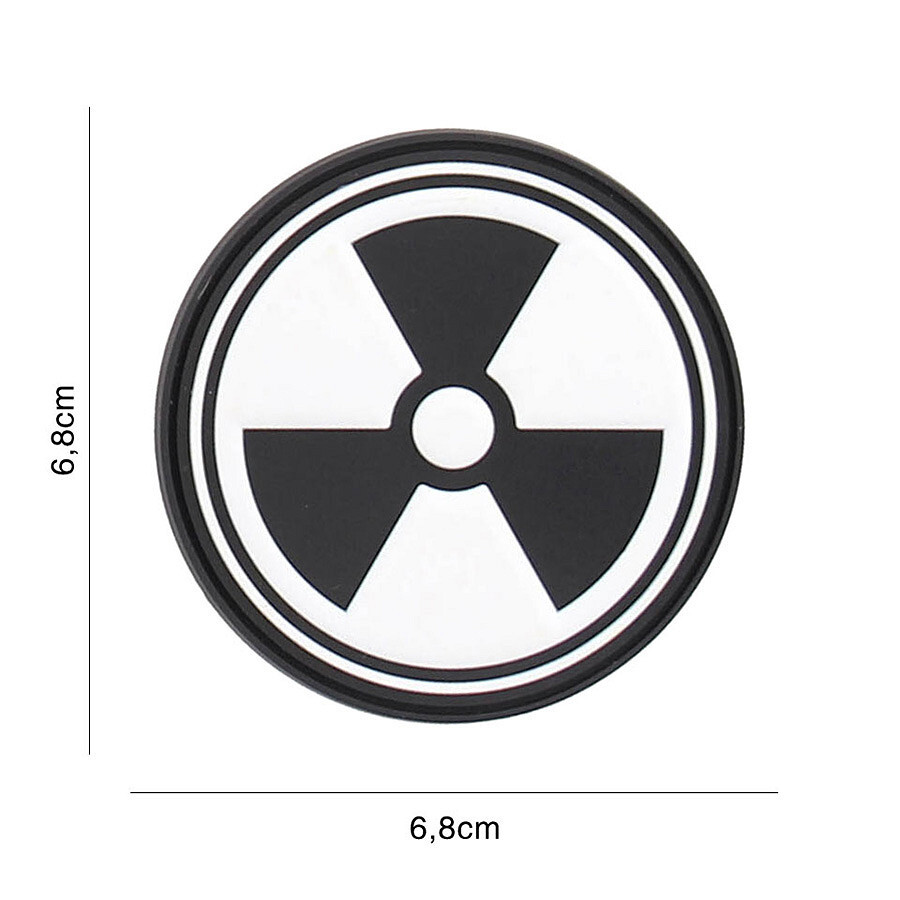 Gumová nášivka Fostex Nuclear symbol - bílá-černá