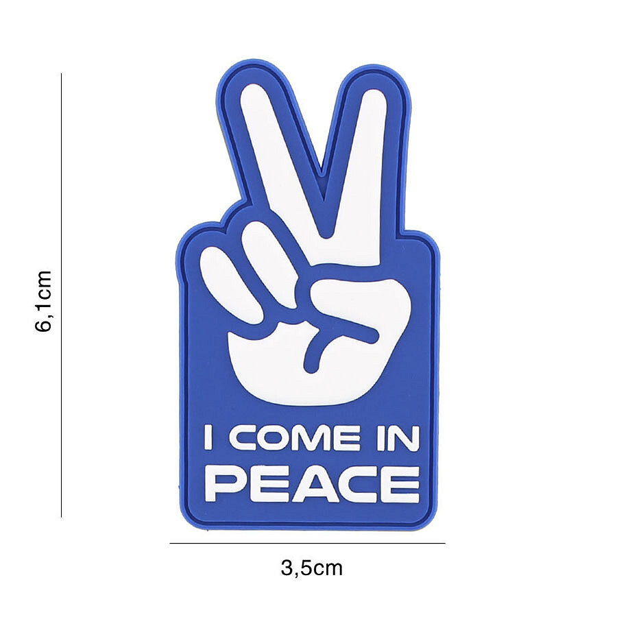 Gumová nášivka Fostex I come in peace - modrá-bílá