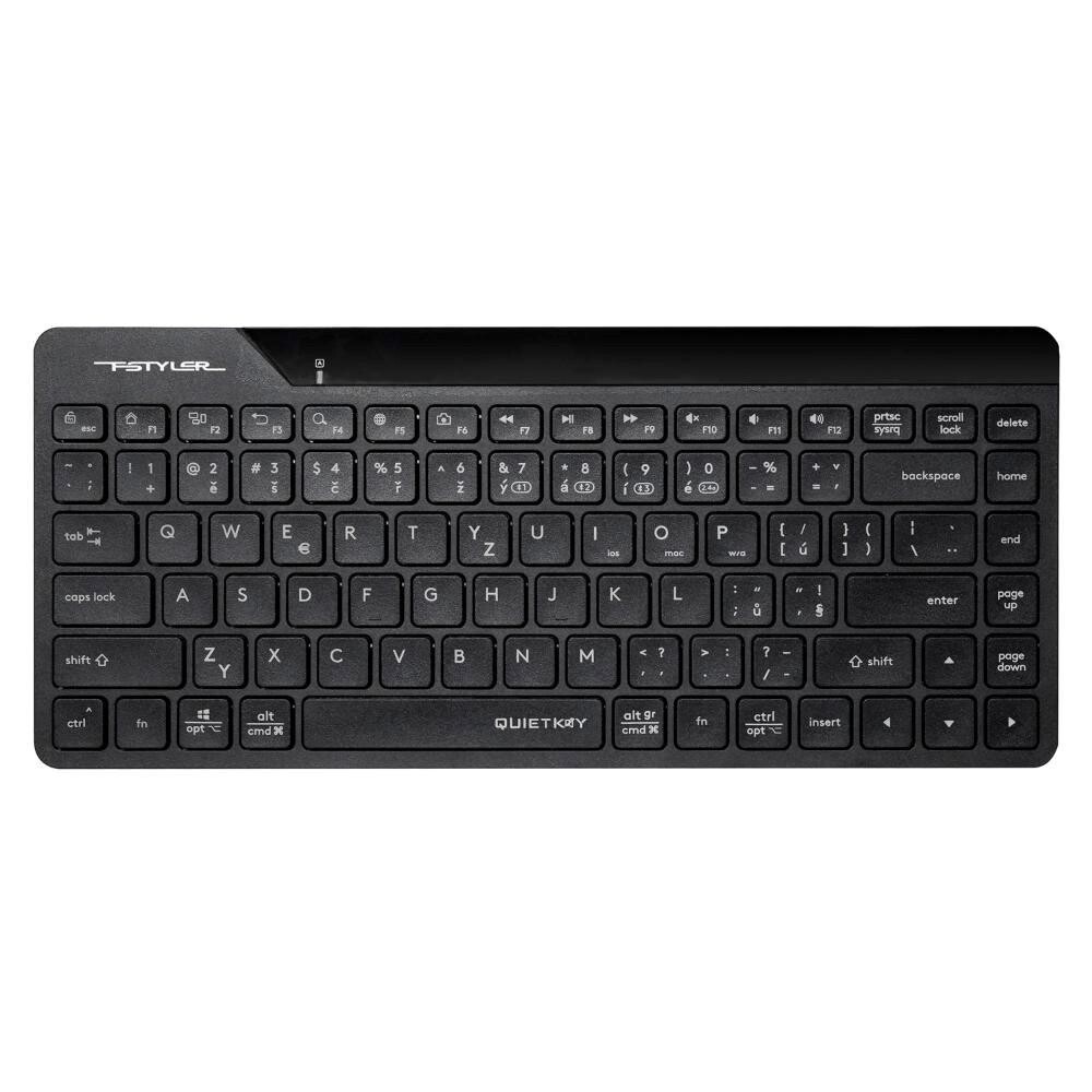 A4tech FStyler FBK22 AS, bezdrátová Dual mode Bluetooth+2, 4G klávesnice, CZ, černá