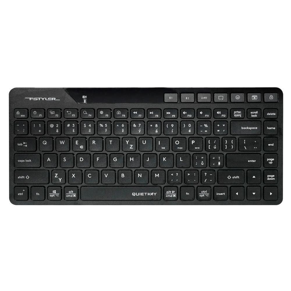 A4tech FStyler FBK26C AS, bezdrátová Dual mode Bluetooth+2, 4G klávesnice, CZ, černá