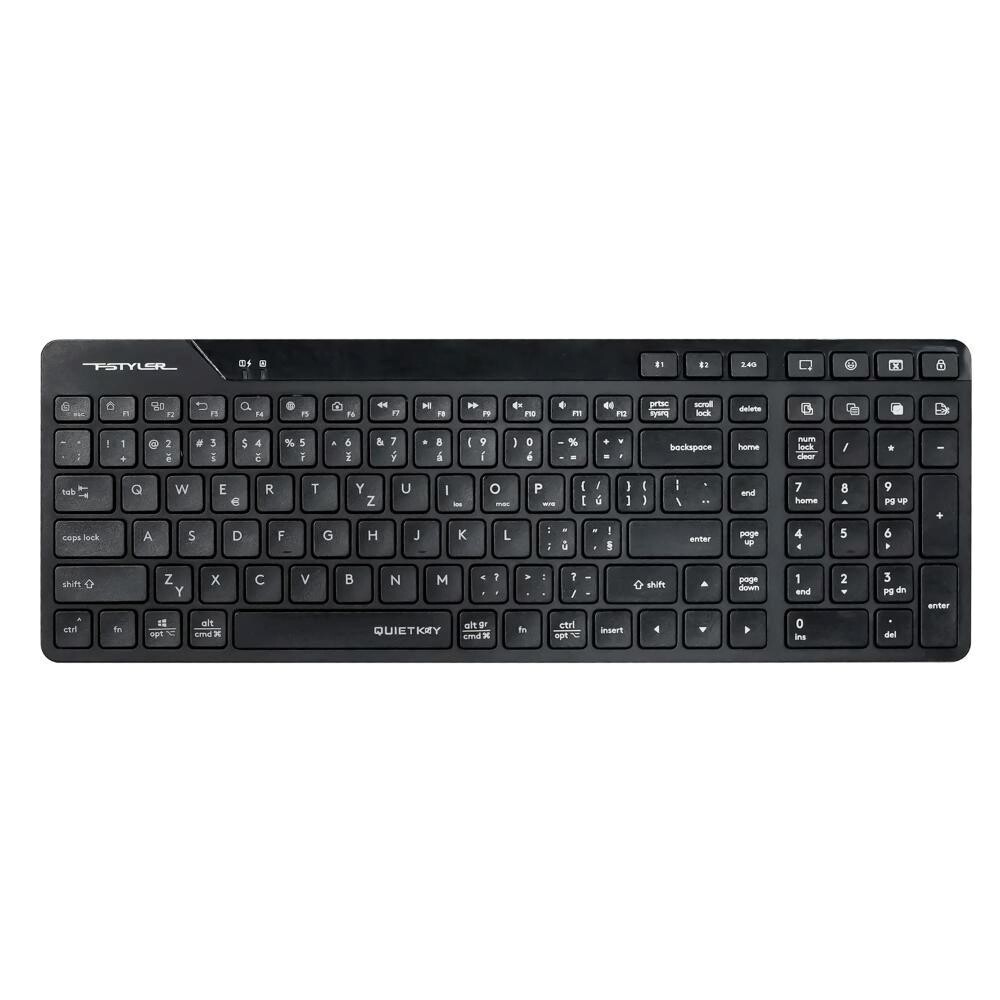 A4tech FStyler FBK27C AS, bezdrátová Dual mode Bluetooth+2, 4G klávesnice, CZ, černá