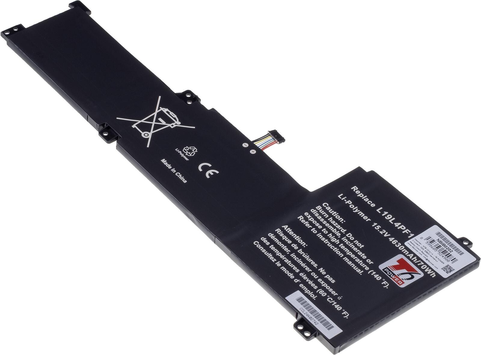 Baterie T6 Power Lenovo IdeaPad 5-15IIL05, 5-15ITL05, 5-15ARE05, 4630mAh, 70Wh, 4cell, Li-Pol