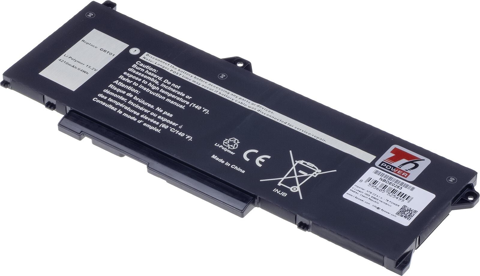 Baterie T6 Power pro Dell Latitude 5421, 5431, 5521, Precision 3561, 4210mAh, 64Wh, 4cell, Li-poly