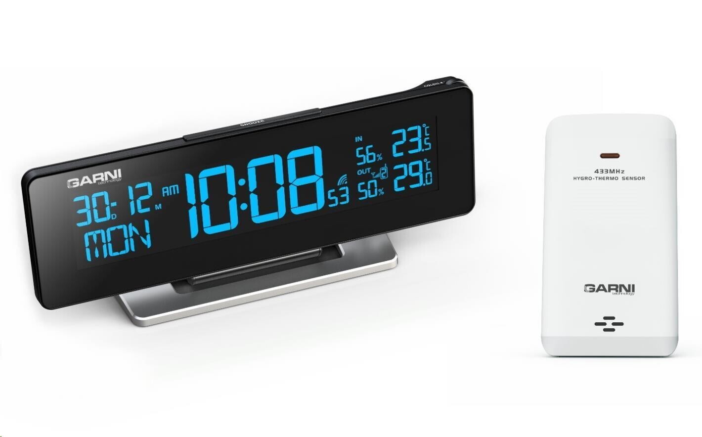 GARNI 185 Arcus - digitální budík s teploměrem a vlhkoměrem - opraveno