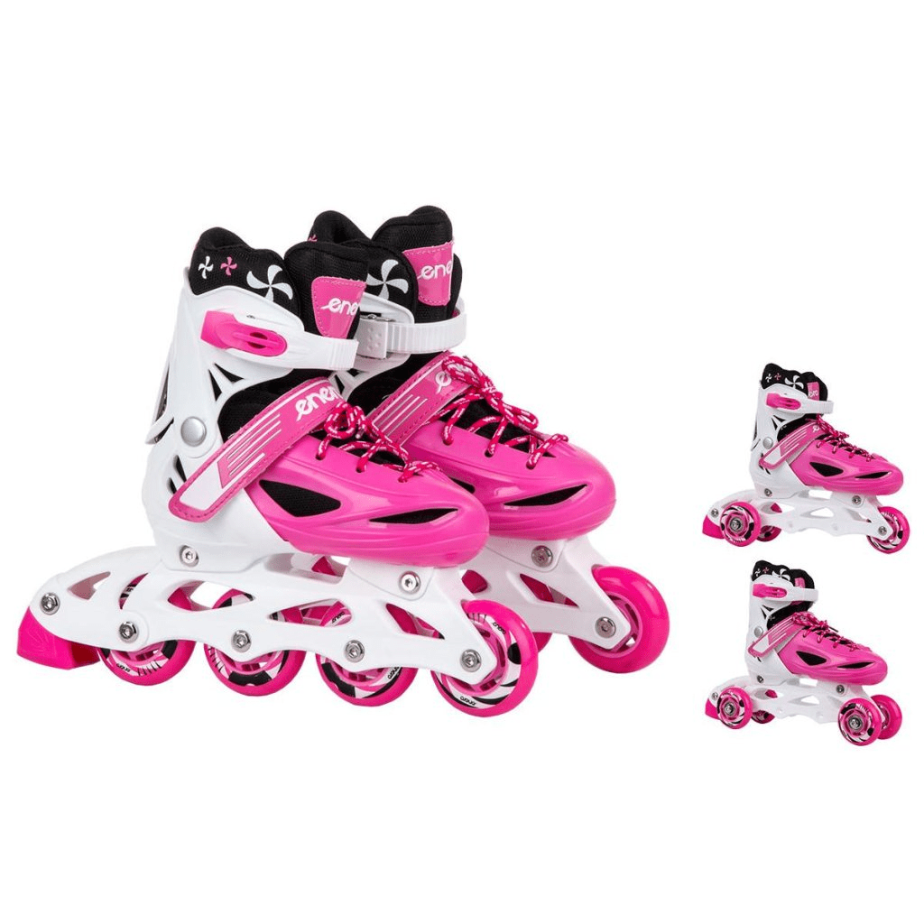 Kolečkové brusle 3v1 Enero KIDS - růžovo-bílé, 26-29