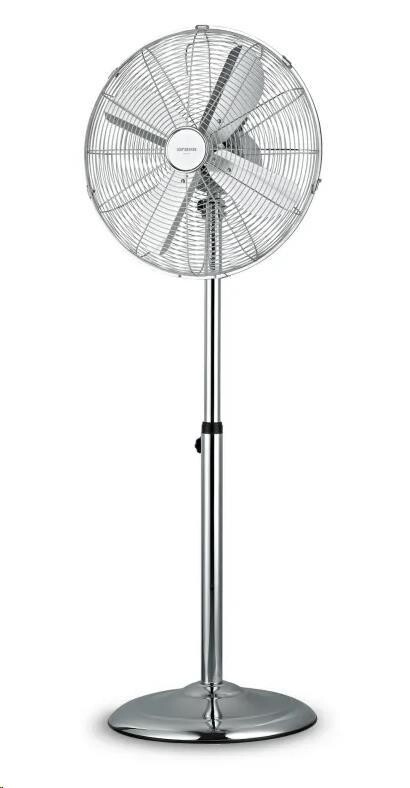 Orava SF-200 X stojanový kovový ventilátor, 3 stupně rychlosti, automatické otáčení, stříbrná