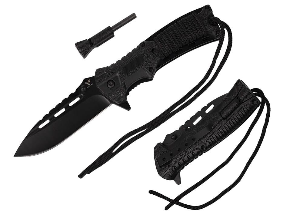 Pružinový nůž s křesadlem 21cm