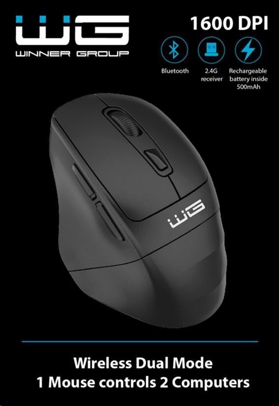 WG - Bezdrátová myš WG5 SeaMouse, 2v1, bluetooth + USB dongle, černá