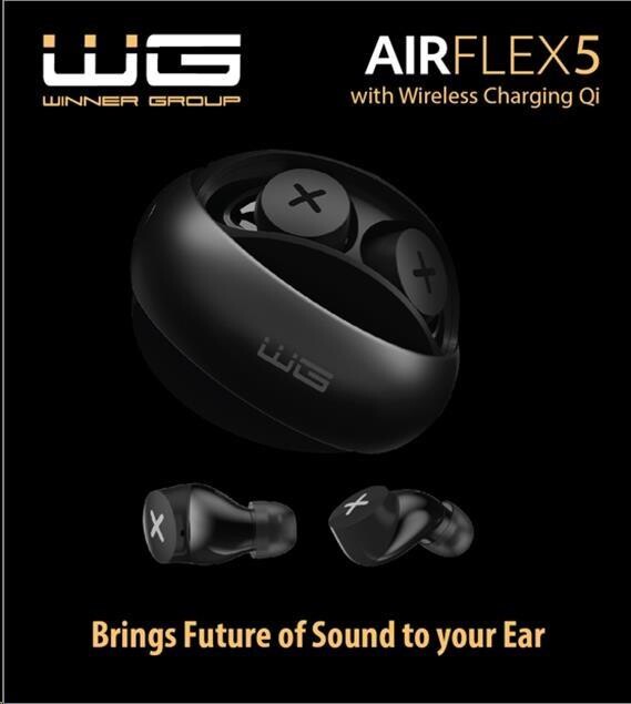 WG - Bluetooth sluchátka WG AirFlex 5, ENC, podpora Qi, černá