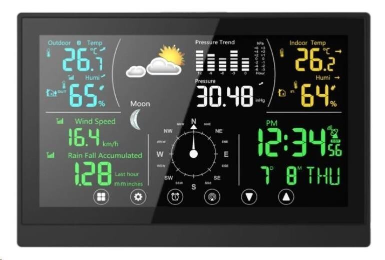 WG - Meteostanice WG1 s dotykovým displejem a příslušenstvím, anemometr, srážkoměr