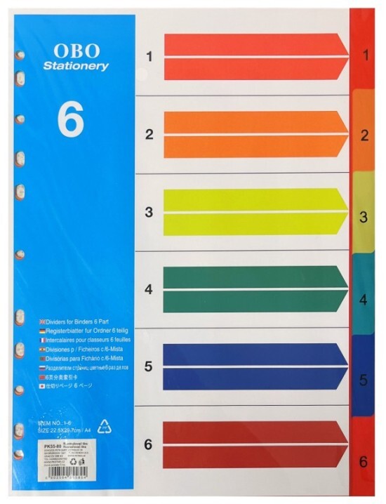 pkstar.cz Rozdružovač A4 - plast - 6 ks - PK55-80