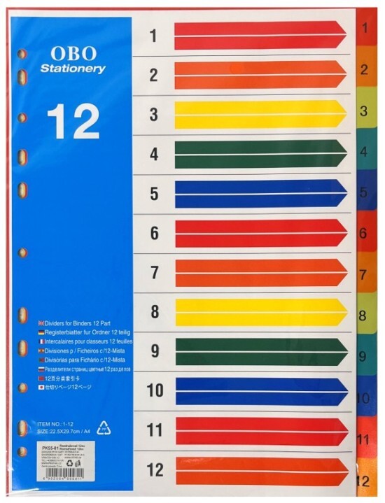 pkstar.cz Rozdružovač A4 - plast - 12 ks - PK55-81