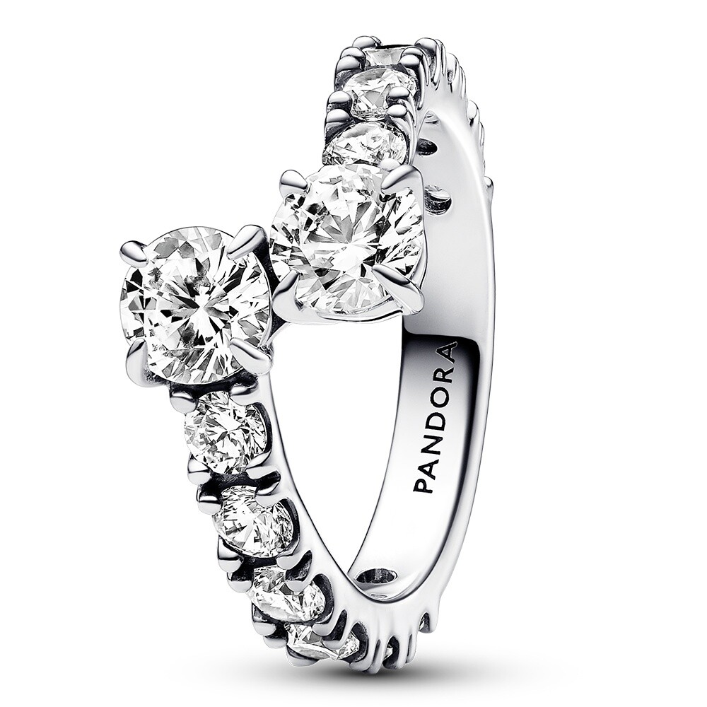 Pandora Třpytivý stříbrný prsten Timeless 193149C01 50 mm