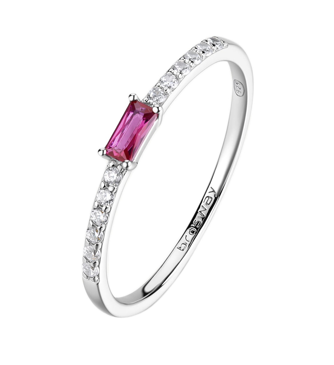 Brosway Půvabný stříbrný prsten se zirkony Fancy Passion Ruby FPR143 54 mm