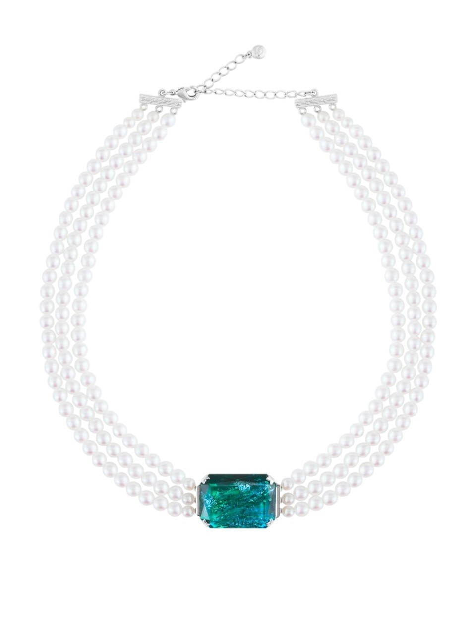 Preciosa Perličkový náhrdelník s ručně mačkaným křišťálem Preciosa Perla Spotlight 2622 66