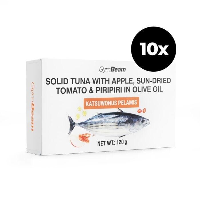 GymBeam Tuna in Olive Oil with Apple, Sun-Dried Tomato Piripiri 10 x 120 g