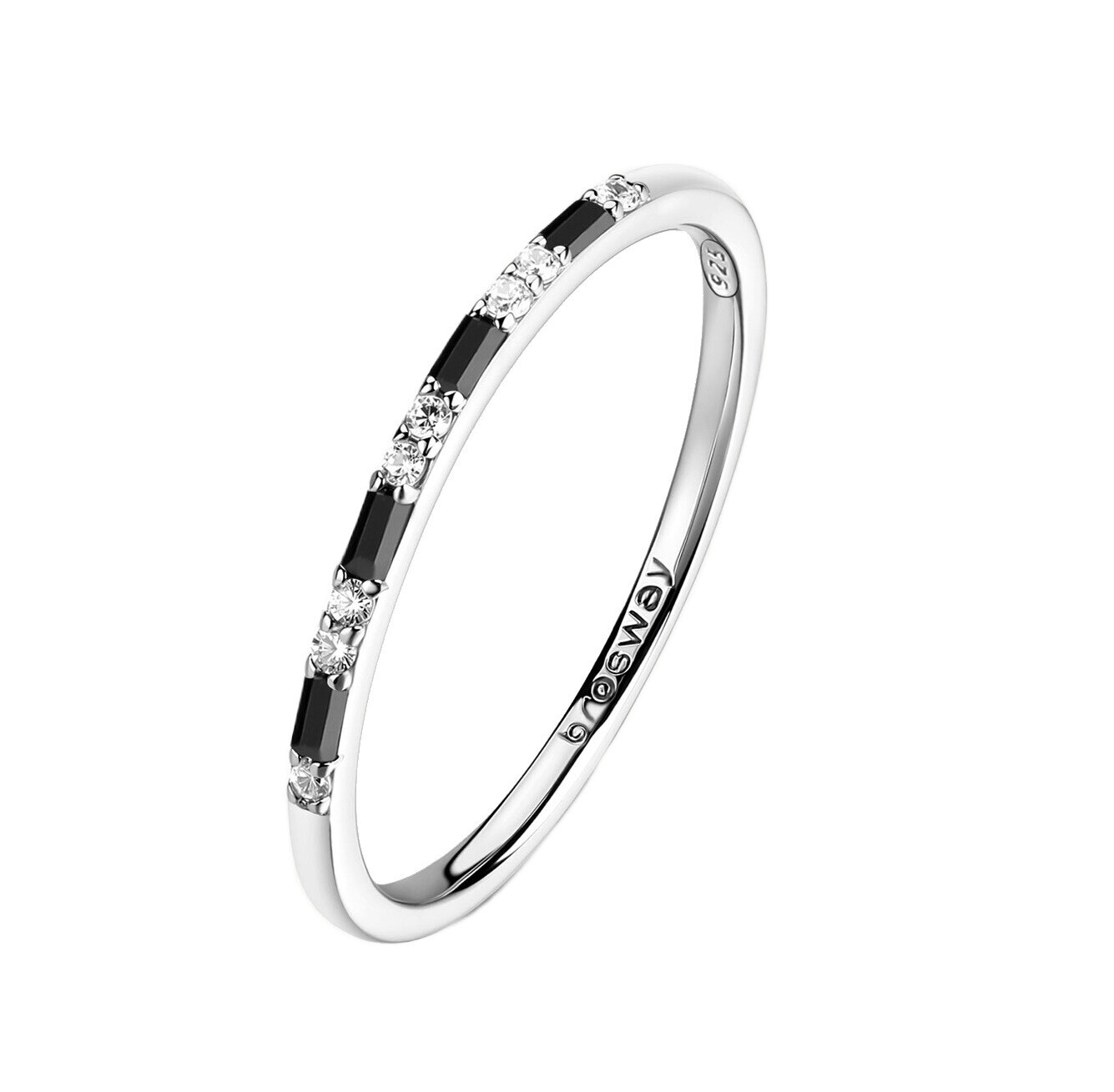 Brosway Stylový stříbrný prsten se zirkony Fancy Mystery Black FMB128 56 mm