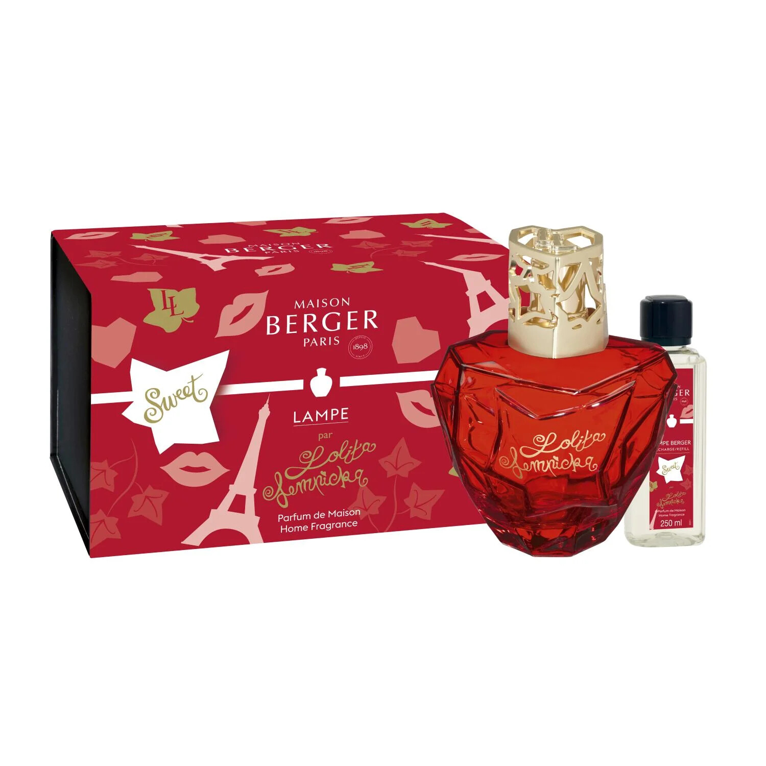 Maison Berger Paris Dárková sada katalytická lampa Lolita Lempicka červená + náplň Lolita Lempicka Sweet 250 ml