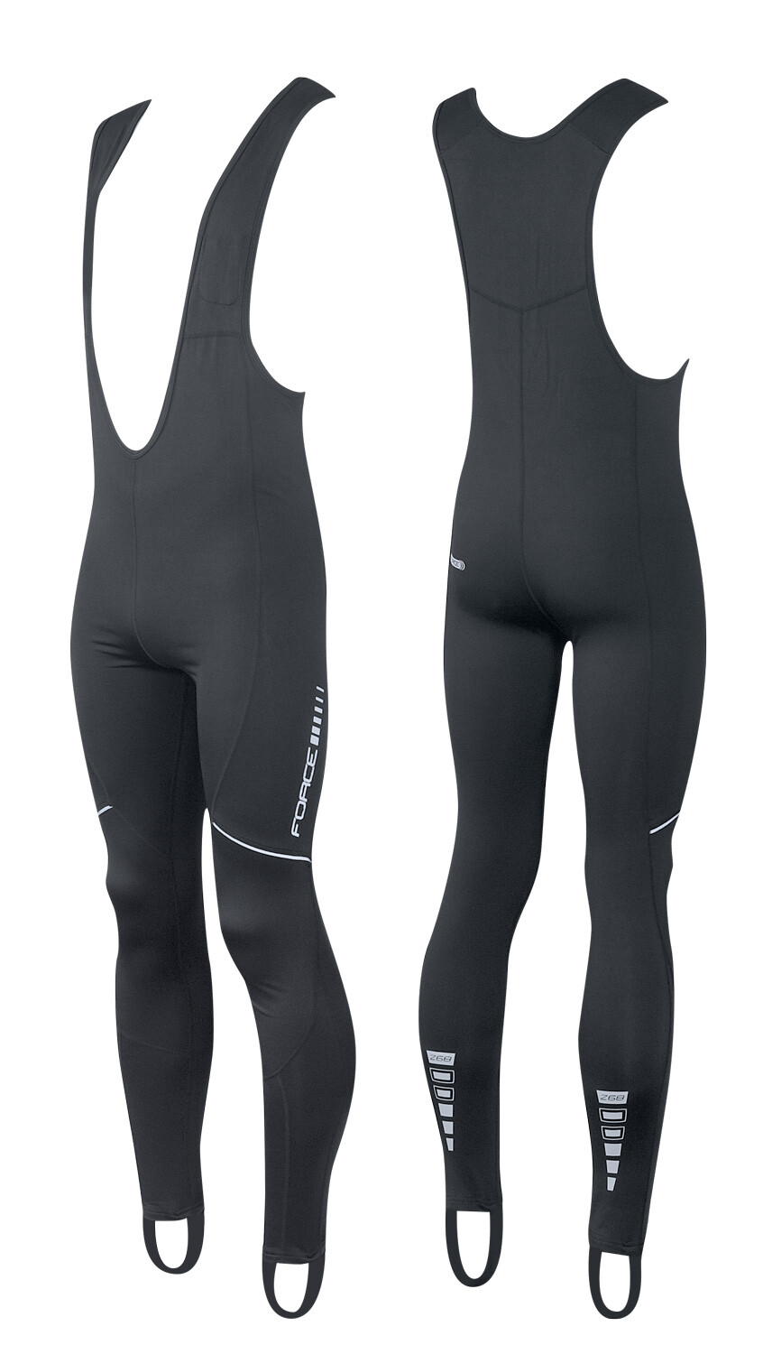 kalhoty FORCE Z68 se šráky bez vložky, černé - vel. M