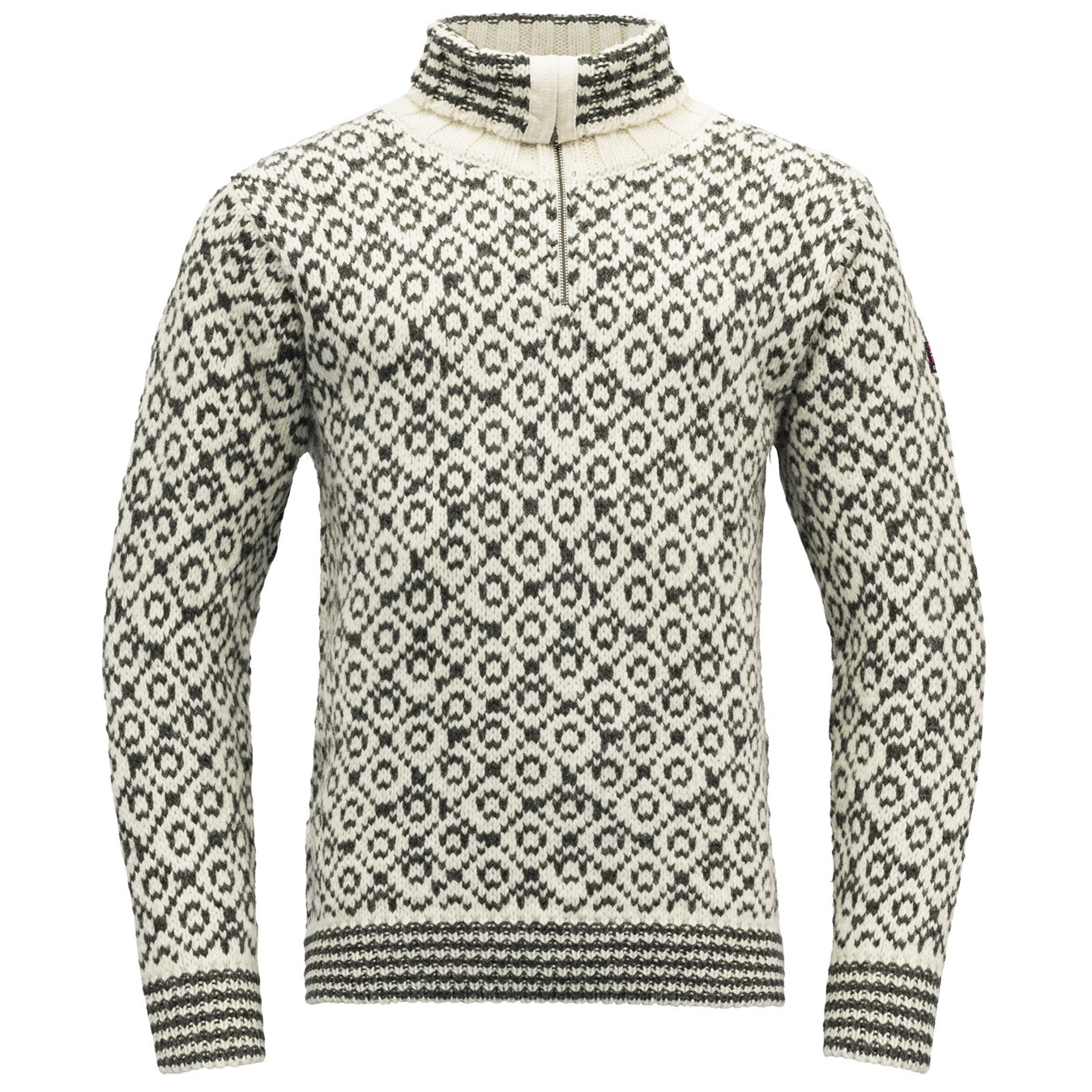Svetr Devold Svalbard Wool Zip Neck Velikost: XL / Barva: bílá/šedá