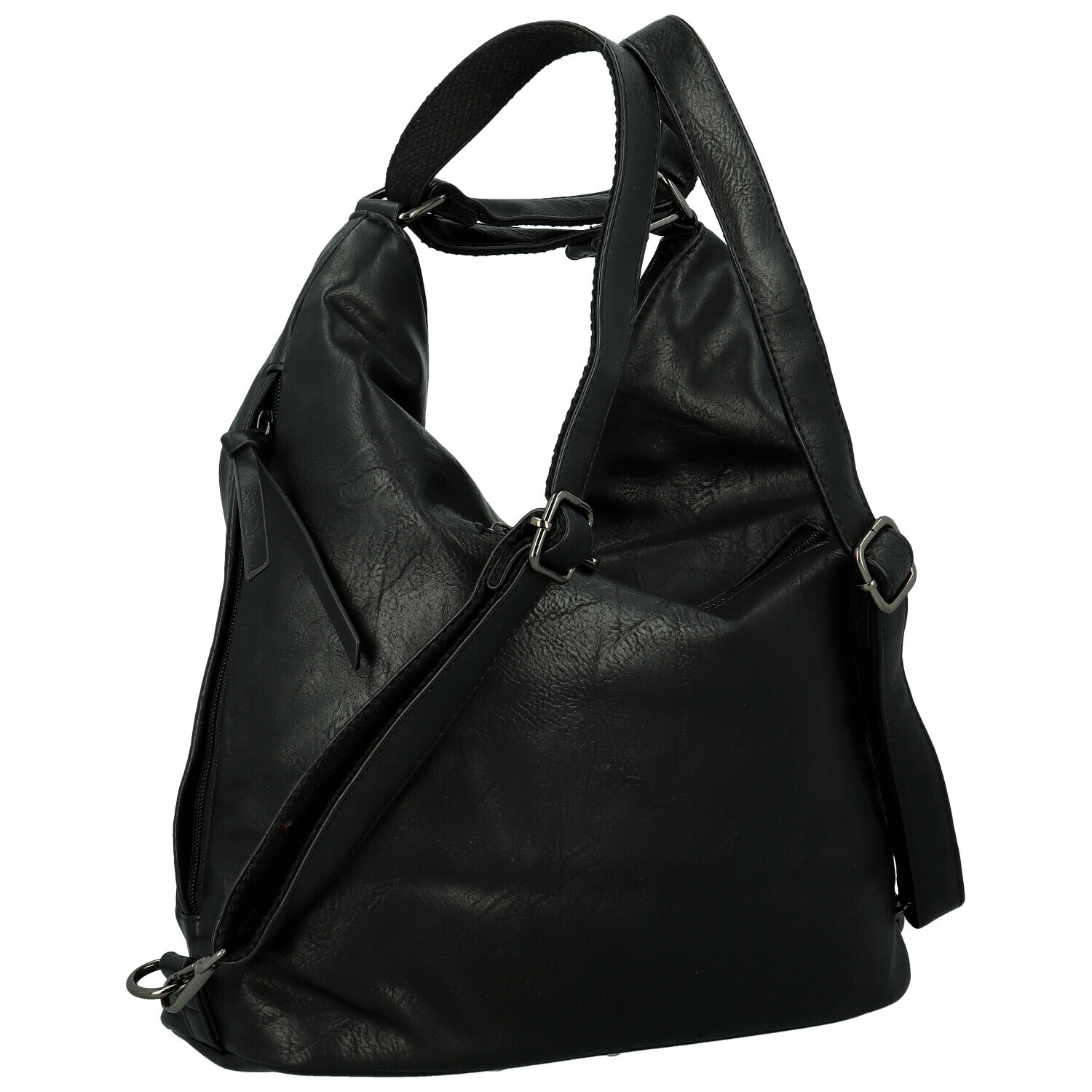 Stylový dámský koženkový kabelko-batoh Dexy, černý