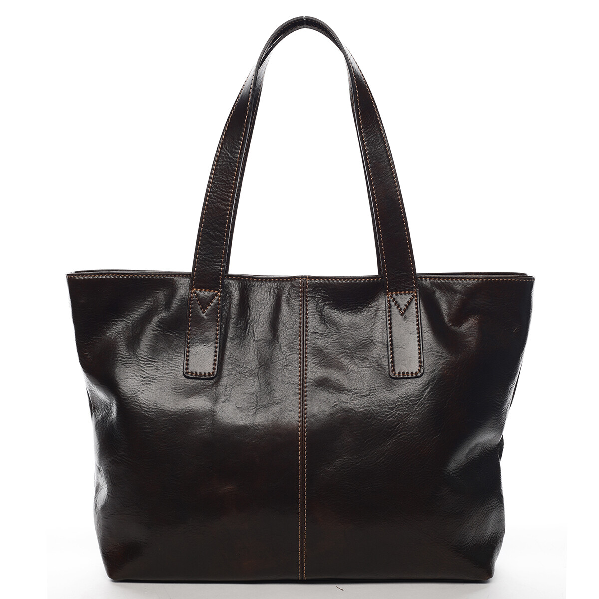 Stylová kožená taška přes rameno Minnoa, tmavě hnědá