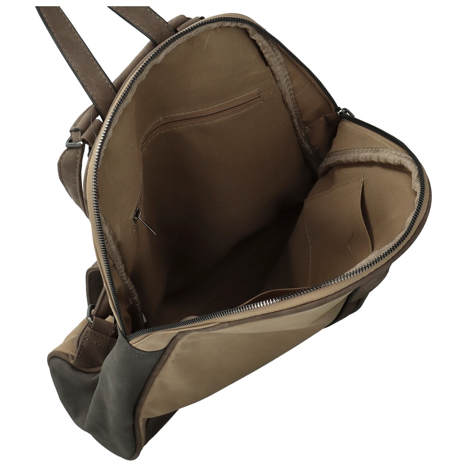 Trendy dámský koženkový kabelko-batoh Ticiana, béžovo-šedý