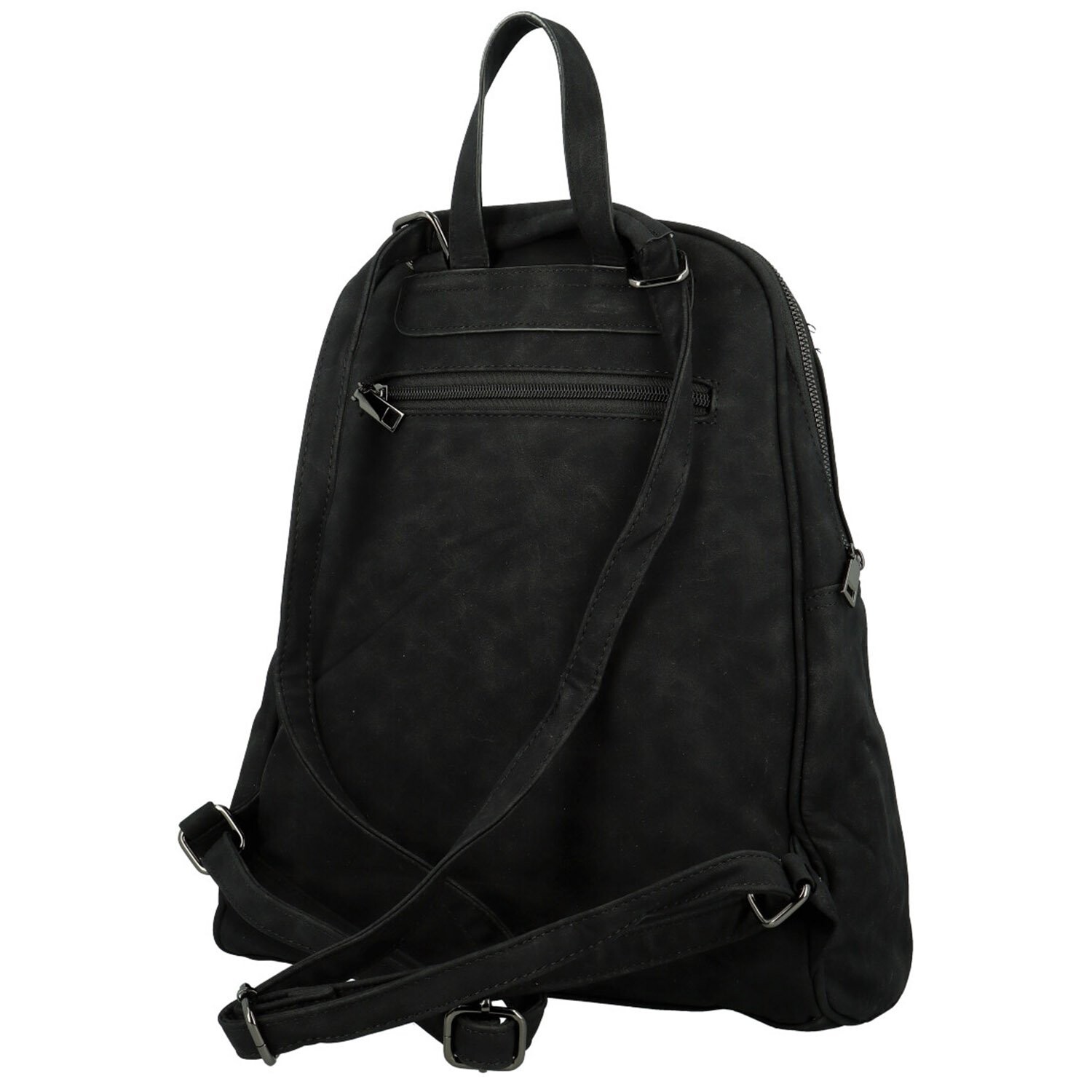 Trendy dámský koženkový kabelko-batoh Ticiana, černý