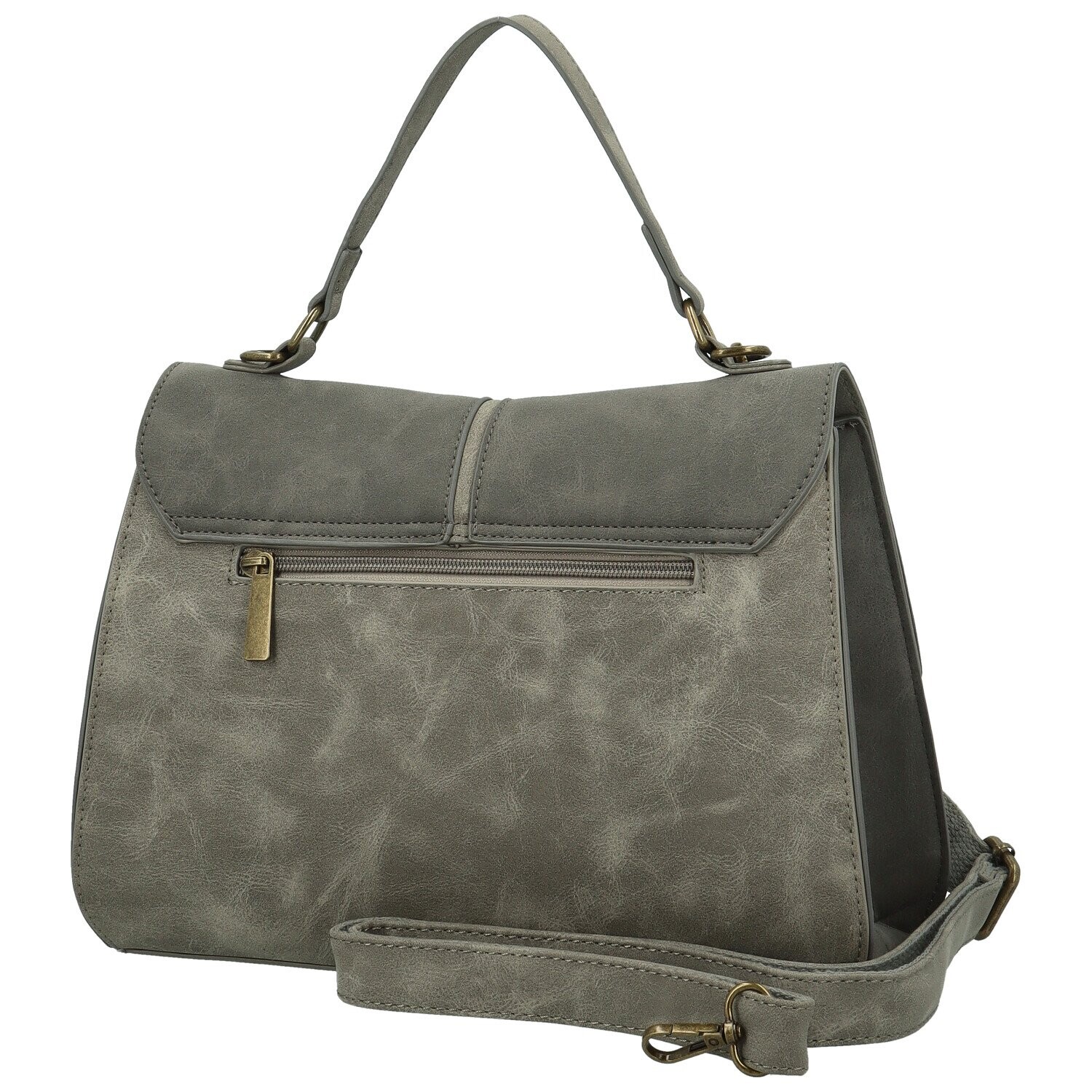 Módní dámská koženková kabelka do ruky Sira, šedá