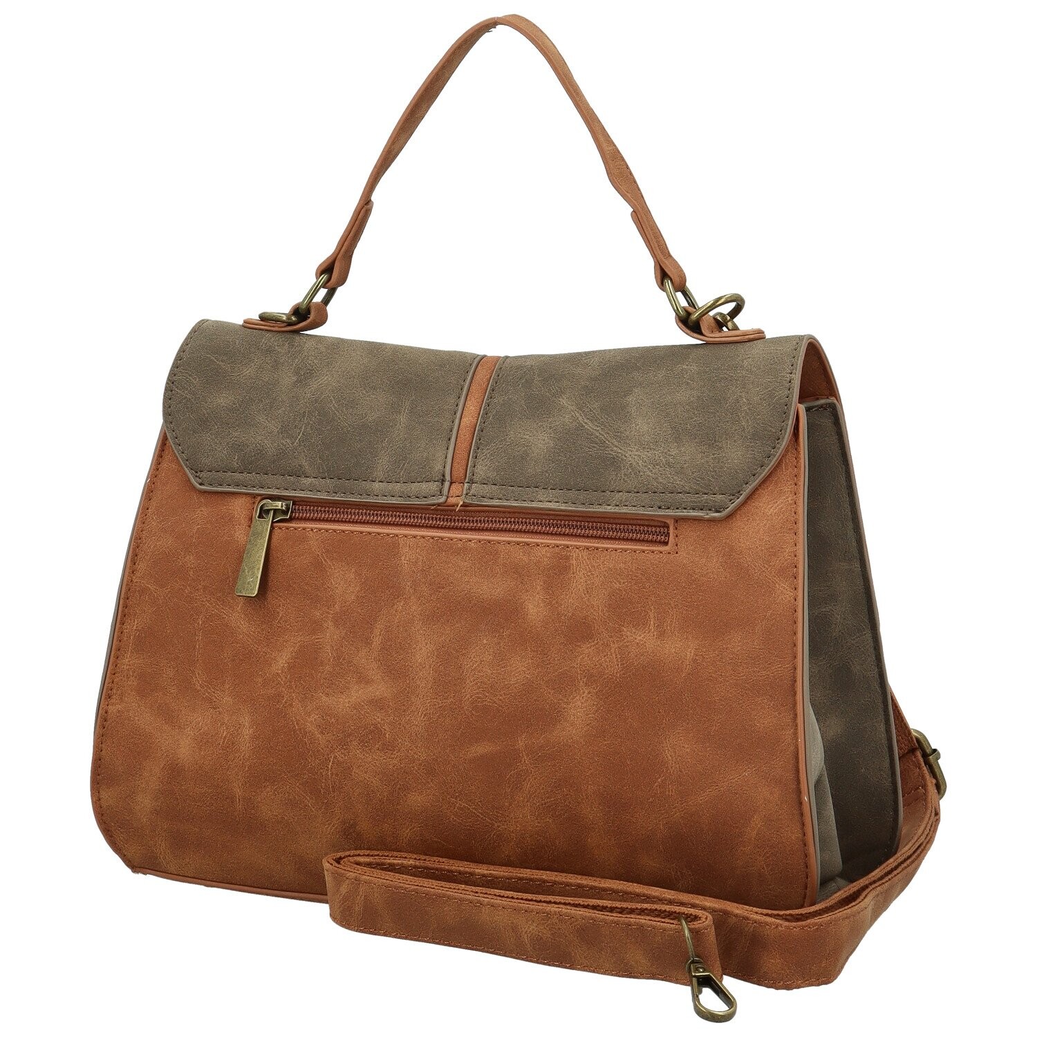 Módní dámská koženková kabelka do ruky Sira, hnědá-coffee