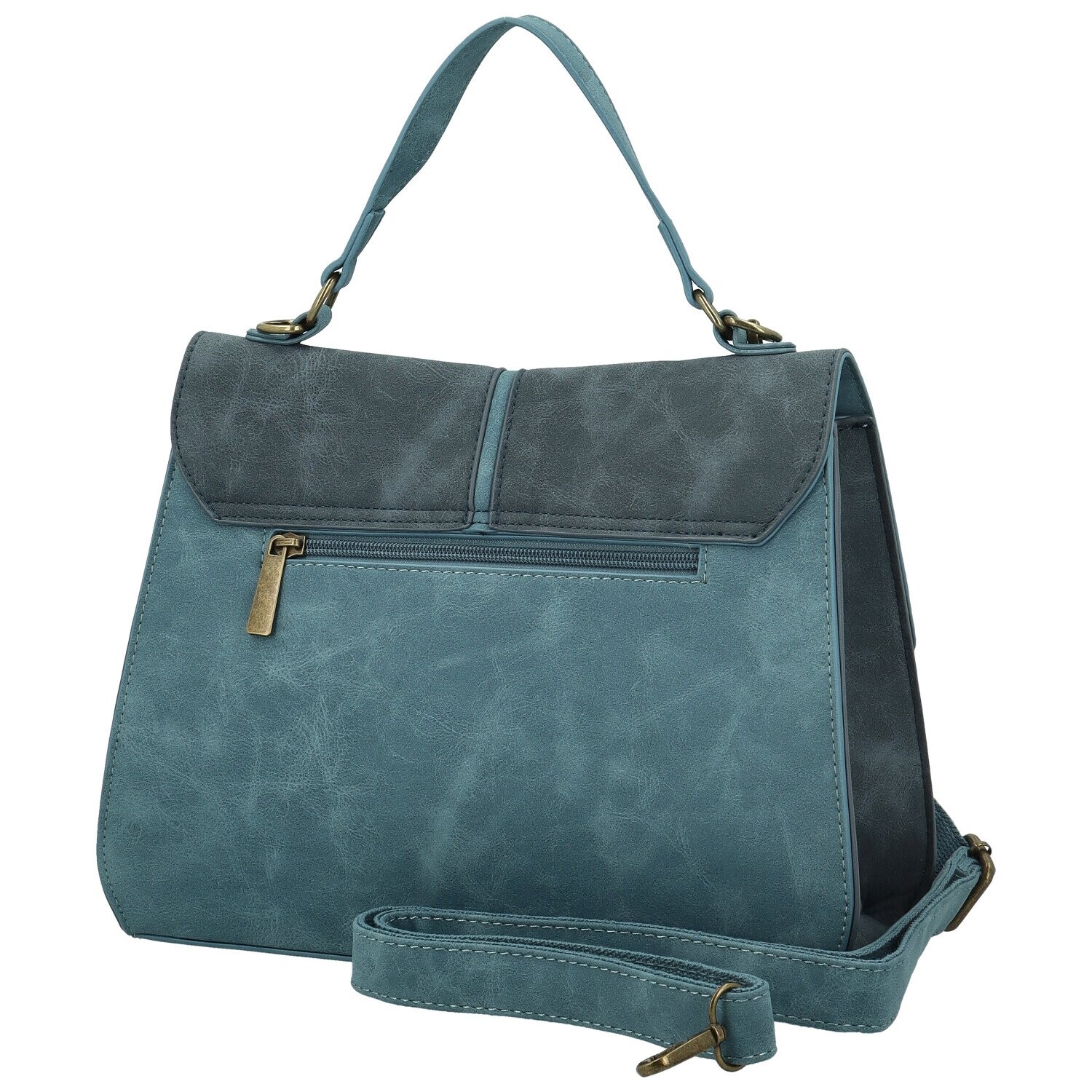 Módní dámská koženková kabelka do ruky Sira, modrá