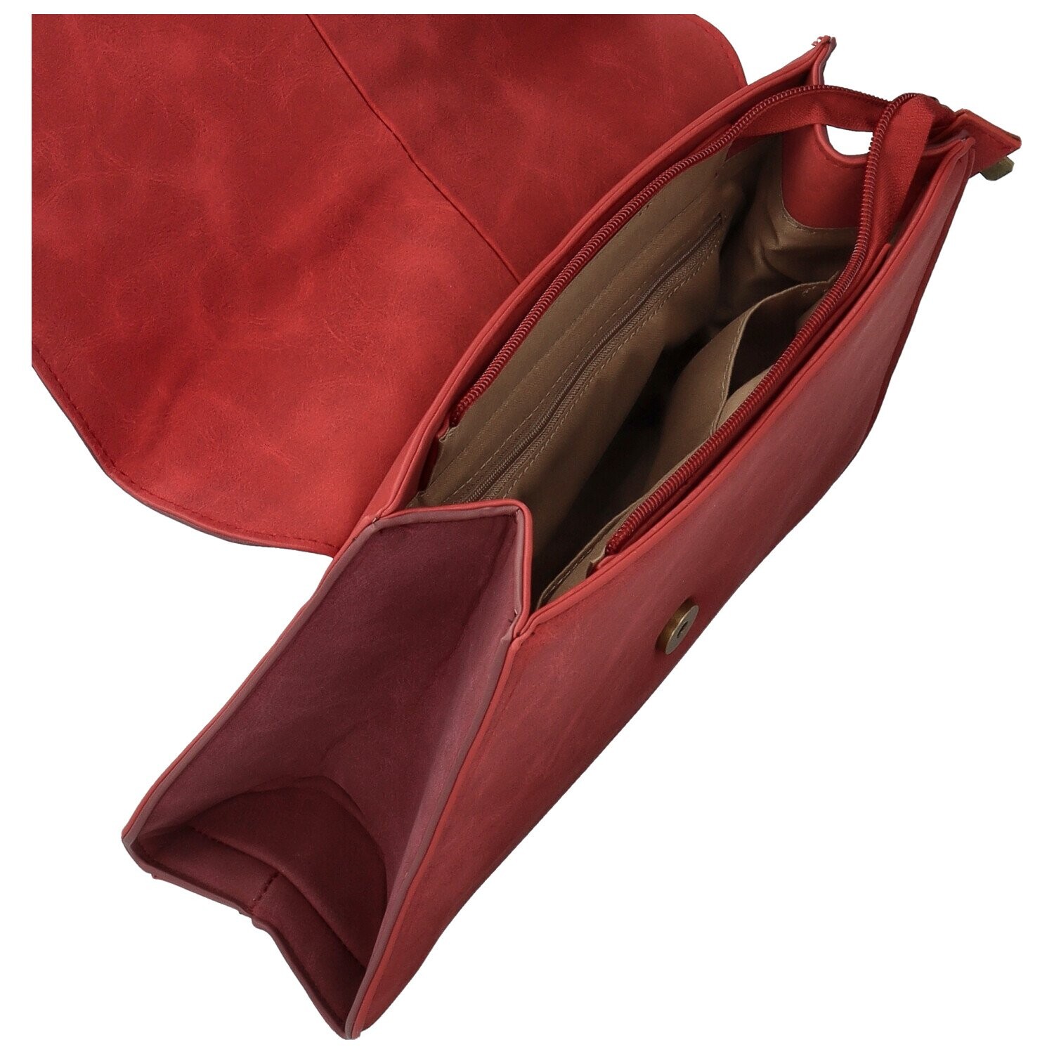 Módní dámská koženková kabelka do ruky Sira, červeno-vínová