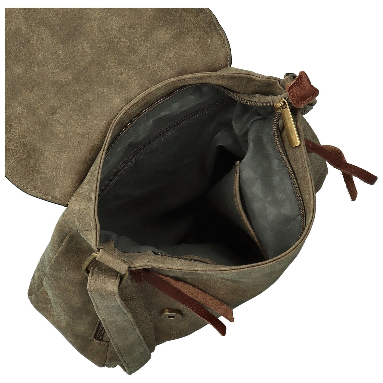 Trendy dámská koženková crossbody kabelka Anelise, béžová