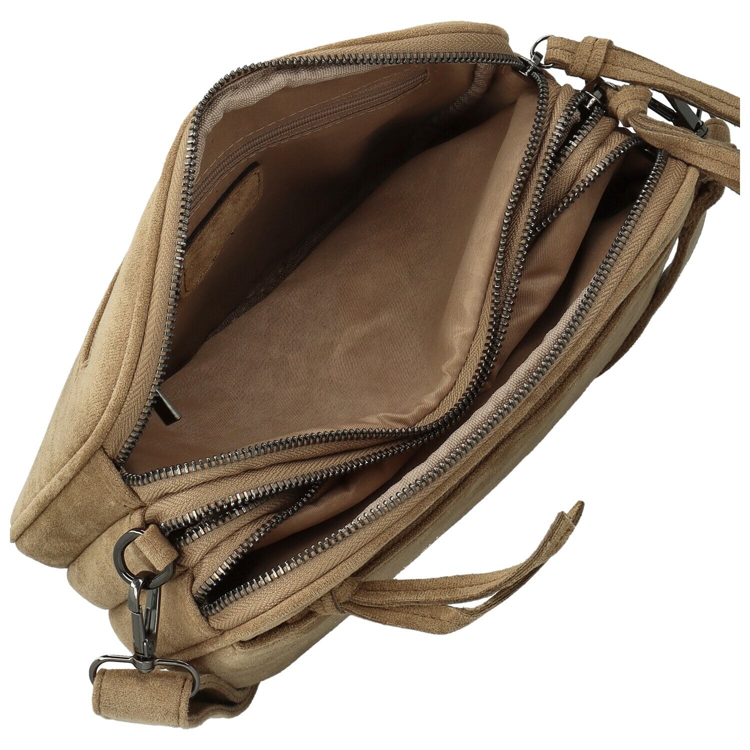 Stylová dámská koženková crossbody kabelka Ariona, khaki