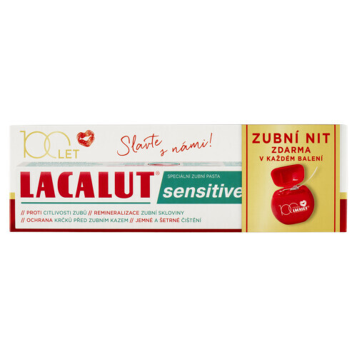Lacalut Sensitive zubní pasta 75ml+dentální niť