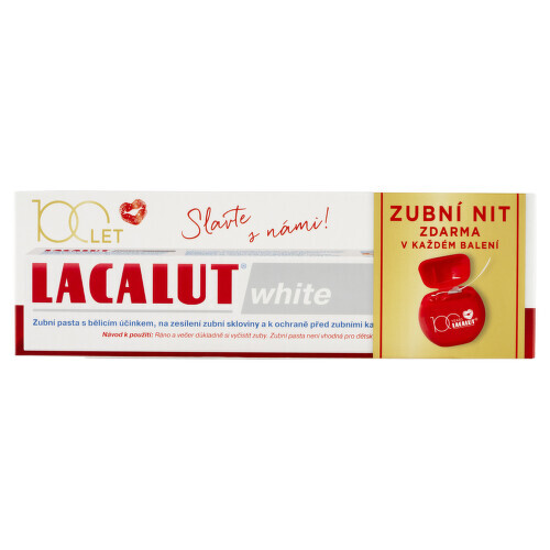 Lacalut White zubní pasta 75ml+dentální niť