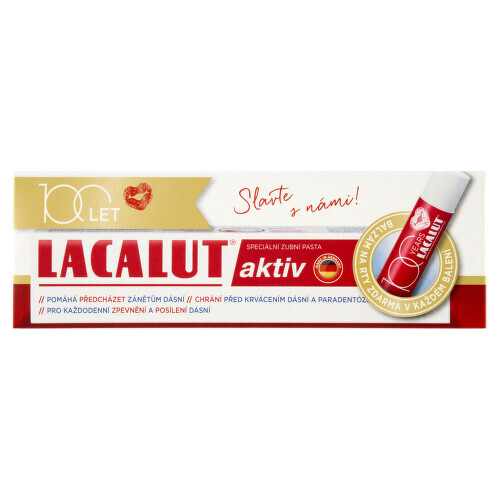 Lacalut Aktiv zubní pasta 75ml+balzám na rty 4.8g