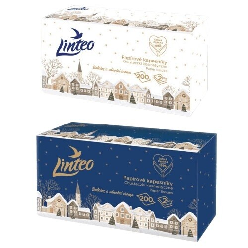 Linteo Papírové kapesníky box Den&Noc 2vrstvé 200ks