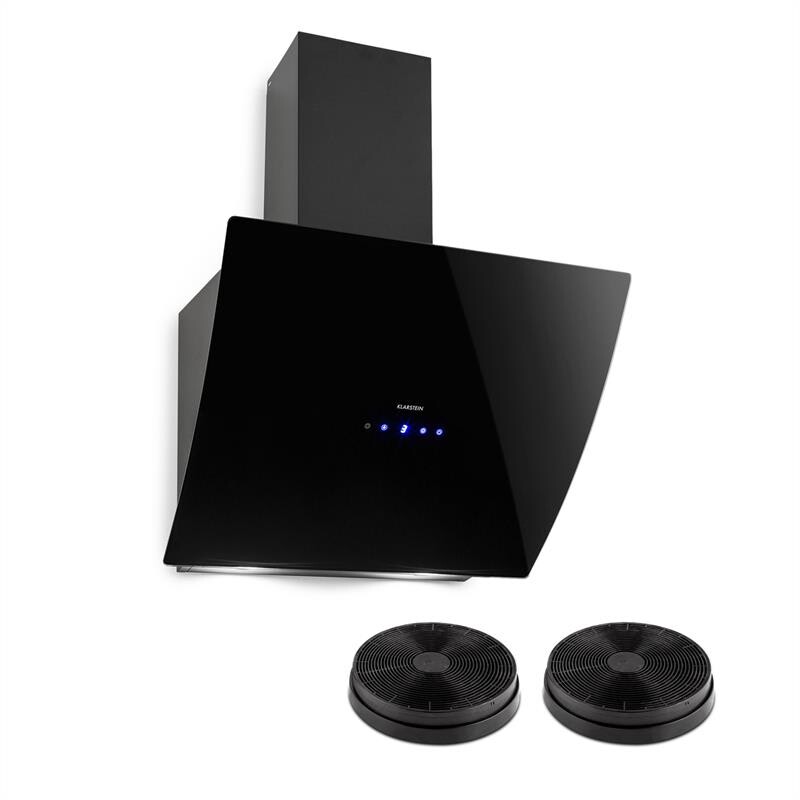 Klarstein Annabelle 60, digestoř, sada na recirkulační provoz 595 m³/h, dotykový panel, černá