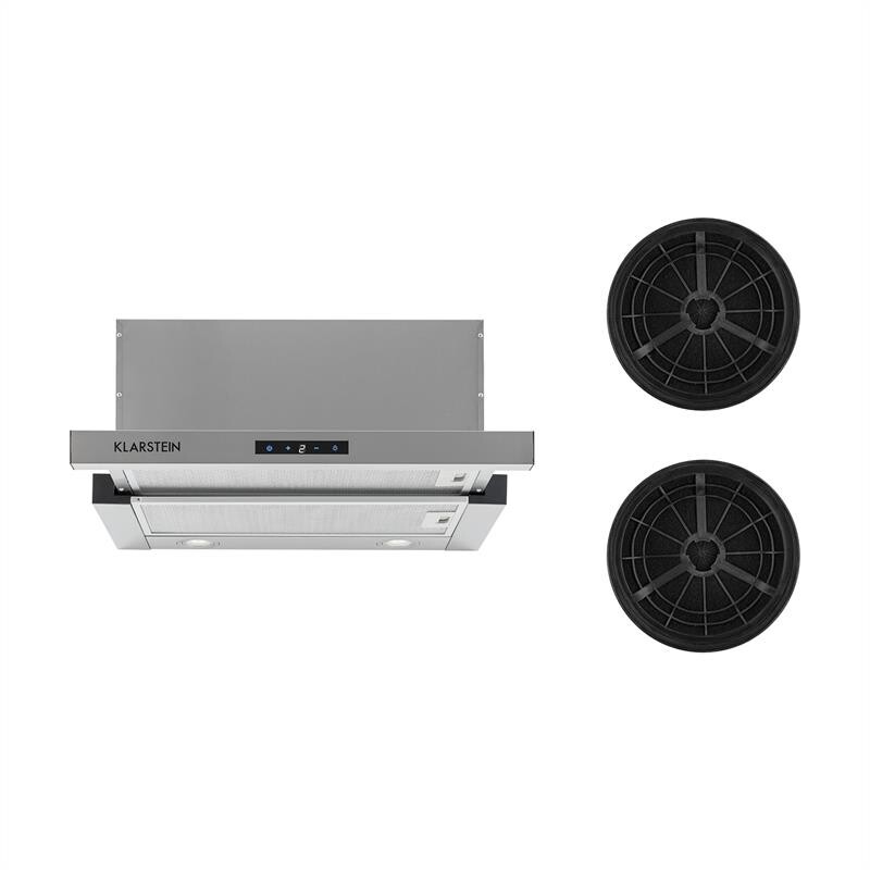 Klarstein Vinea, odsavač par, set náhradních filtrů s aktivním uhlím, 60 cm, 610 m³/h, stříbrná