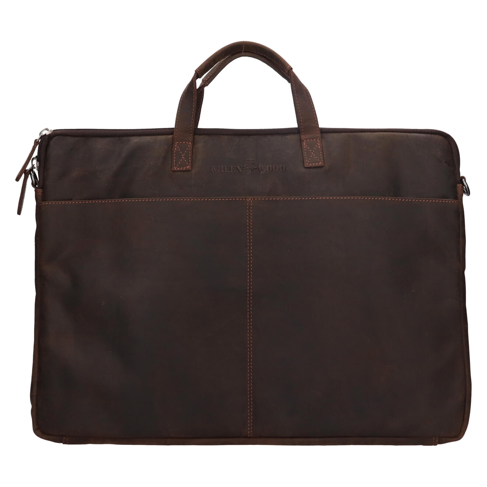 Pánská kožená taška na notebook Greenwood Malony - tmavě hnědá