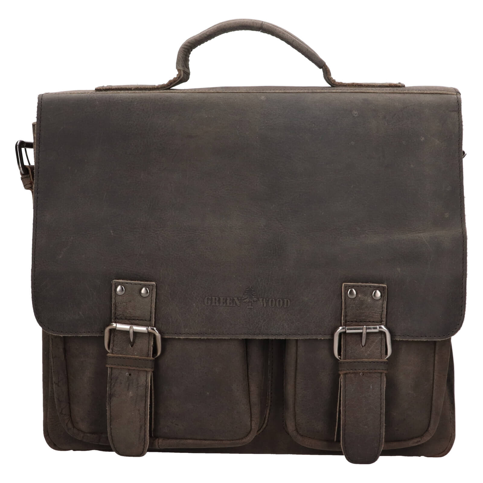 Pánská kožená aktovka Greenwood Diones - šedá