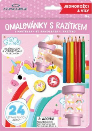 Omalovánky s razítkem CONCORDE - Jednorožci a víly