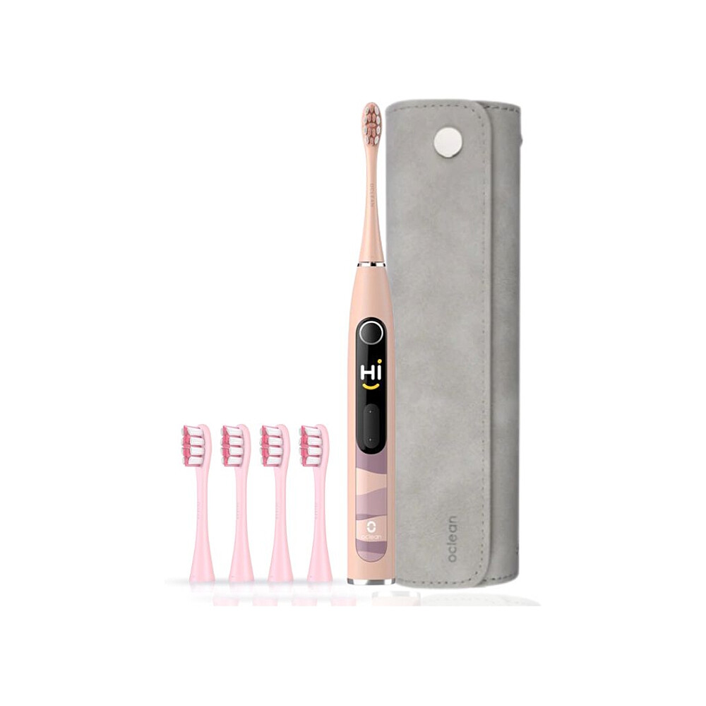 OCLEAN Sada sonický kartáček X10 růžový 4x hlavice P3 růžové a pouzdro
